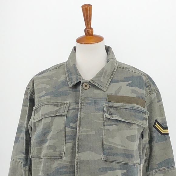 Treasure & Bond Green Camo Cargo Utility Jacket - Picture 2 of 8